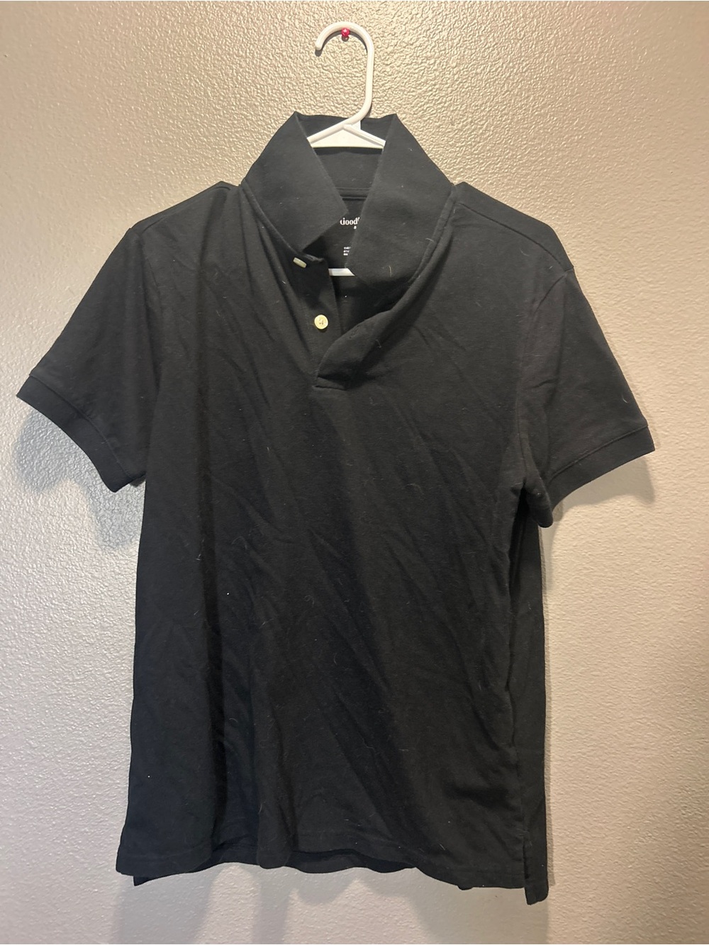 Goodfellow Co Every Wear Polo Shirt Mens M Black Short Sleeve Cotton Blend